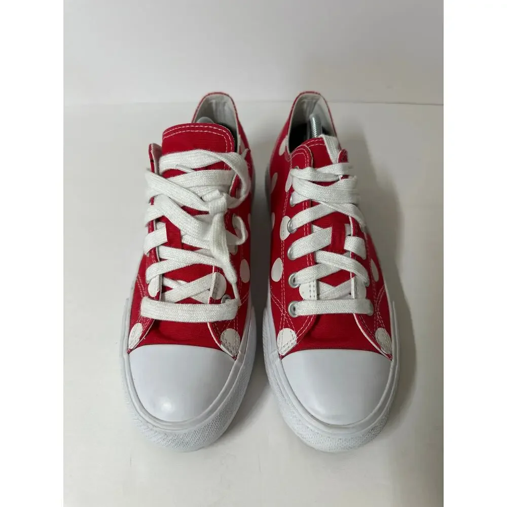 Disney Red White Minnie Mouse Polka Dot Low Top Sneakers